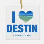 I Love Destin Florida Beach Trip Custom Kerstmis Keramisch Ornament (Voorkant)