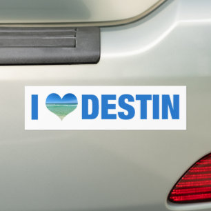 I Love Destin Florida Cute Beach Bumpersticker