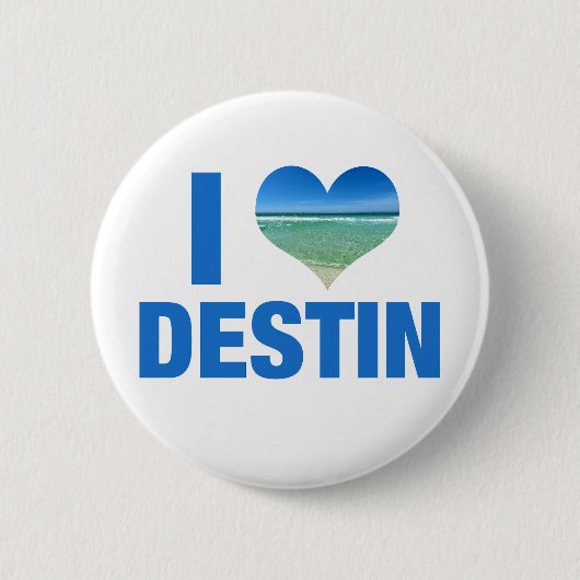 I Love Destin Florida Cute Beach Ronde Button 5,7 Cm (Voorkant)