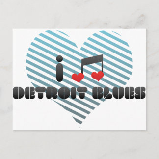 I Love Detroit Blues Briefkaart