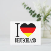 I Love Deutschland Germany German Flag Heart Briefkaart (Staand voorkant)