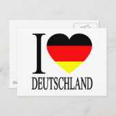 I Love Deutschland Germany German Flag Heart Briefkaart (Voorkant / Achterkant)