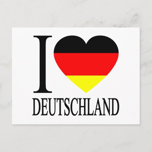 I Love Deutschland Germany German Flag Heart Briefkaart (Voorkant)