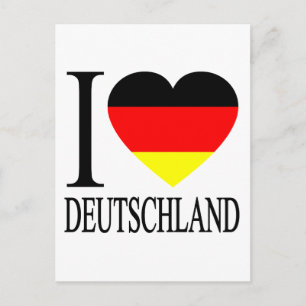 I Love Deutschland Germany German Flag Heart Briefkaart
