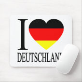 I Love Deutschland Germany German Flag Heart Muismat (Met muis)