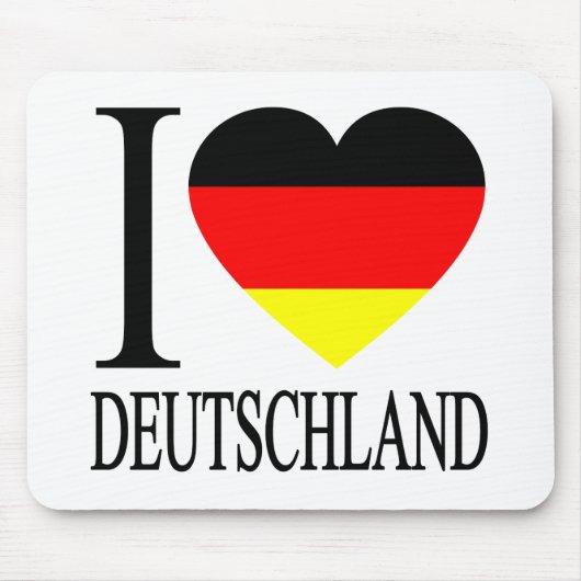 I Love Deutschland Germany German Flag Heart Muismat (Voorkant)