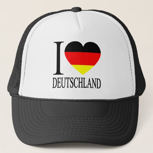 I Love Deutschland Germany German Flag Heart Trucker Pet (Voorkant)