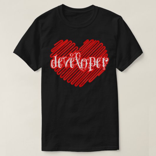 I Love Developer Heart T-shirt (Design voorkant)