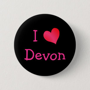 I Love Devon Ronde Button 5,7 Cm