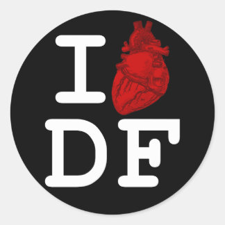 I Love DF Ronde Sticker
