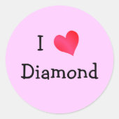 I Love Diamond Ronde Sticker (Voorkant)