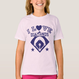 I Love Diamonds Baseball T-shirt