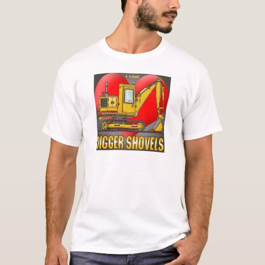 I Love Digger Shovels Mannen T-Shirt (Voorkant)