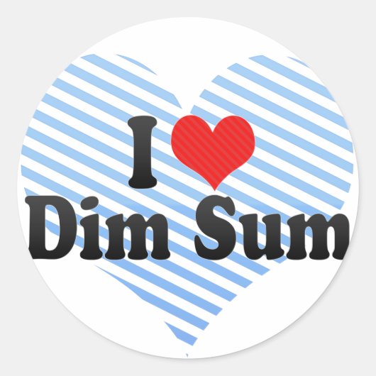 I Love Dim Sum Ronde Sticker (Voorkant)