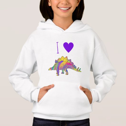 I Love Dinosaur Cute Colorful Rainbow Stegosaurus (Voorkant)