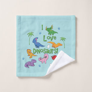 I Love Dinosaurs (Cute) Washandje