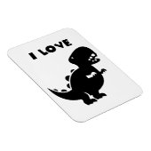 I Love Dinosaurs tyrannosaurus rex Silhouette Art Magneet (Rechterzijde)