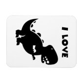 I Love Dinosaurs tyrannosaurus rex Silhouette Art Magneet (Horizontaal)