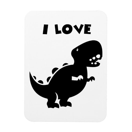I Love Dinosaurs tyrannosaurus rex Silhouette Art Magneet (Verticaal)