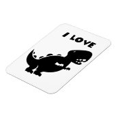 I Love Dinosaurs tyrannosaurus rex Silhouette Art Magneet (Linkerzijde)