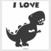 I Love Dinosaurs tyrannosaurus rex Silhouette Art Sticker (Vel)
