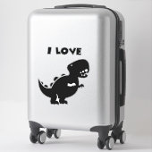 I Love Dinosaurs tyrannosaurus rex Silhouette Art Sticker (Koffer)