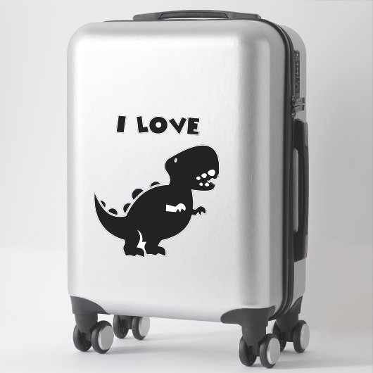 I Love Dinosaurs tyrannosaurus rex Silhouette Art Sticker (Koffer)