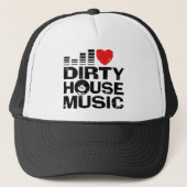 I Love Dirty House Music Trucker Pet (Voorkant)