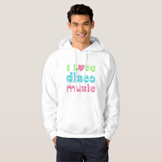 I Love Disco Music Hoodie (Voorkant volledig)