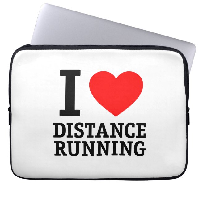 I Love Distance Running Laptop Sleeve (Voorkant)