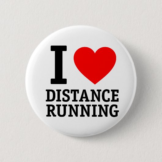 I Love Distance Running Ronde Button 5,7 Cm (Voorkant)