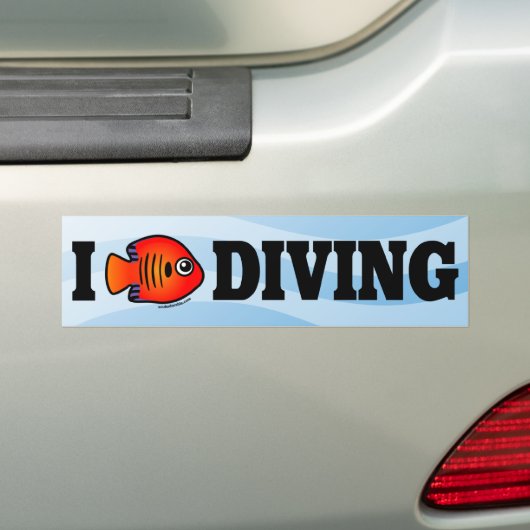 I Love Diving Bumpersticker (Op auto)