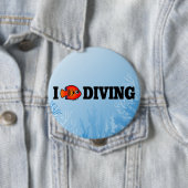 I Love Diving Ronde Button 4,0 Cm (In situ)