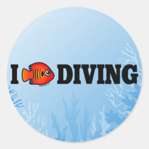 I Love Diving Ronde Sticker