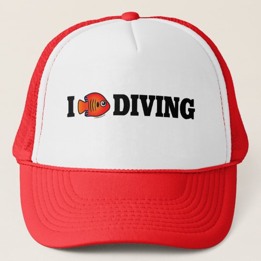 I Love Diving Trucker Pet (Voorkant)