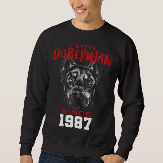 I love doberman since 1987 trui (Voorkant)