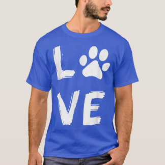 I Love Dog Dog Print Hondenliefhebber Dog Owner Do T-shirt