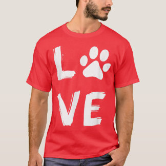I Love Dog Dog Print Hondenliefhebber Dog Owner Do T-shirt