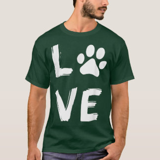 I Love Dog Dog Print Hondenliefhebber Dog Owner Do T-shirt