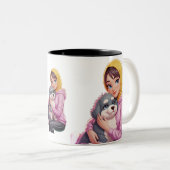 I love dog tweekleurige koffiemok (Voorkant rechts)