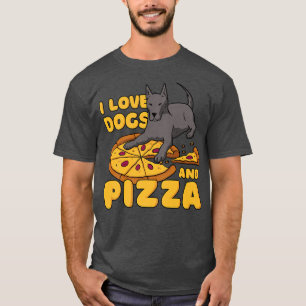 I Love Dogs and Pizza Dog Owner Puppy Pet Calzone T-shirt