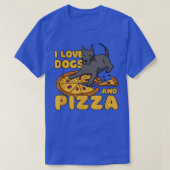 I Love Dogs and Pizza Dog Owner Puppy Pet Calzone T-shirt (Design voorkant)