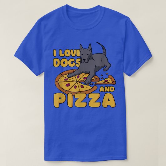 I Love Dogs and Pizza Dog Owner Puppy Pet Calzone T-shirt (Design voorkant)