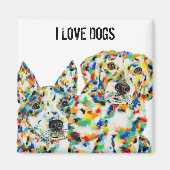 I Love Dogs Art Magnet (Voorkant)