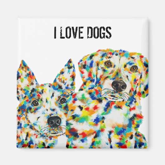I Love Dogs Art Magnet (Voorkant)