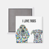 I Love Dogs Art Magnet (Voorkant / Achterkant)