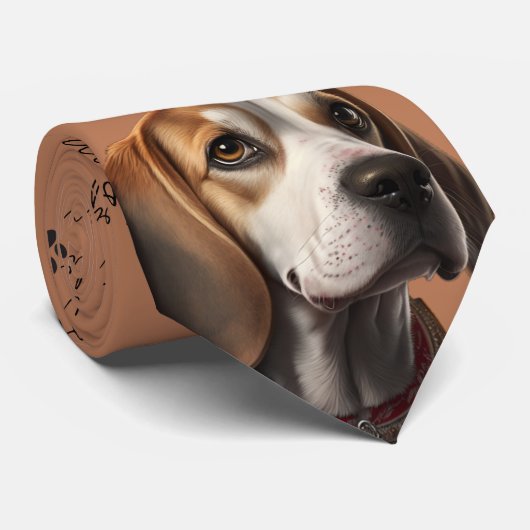 I Love Dogs Beagle Stropdas (Opgerold)