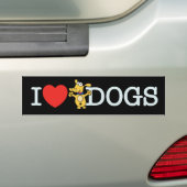 I Love Dogs Bumpersticker (Op auto)