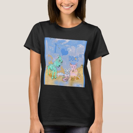 I Love Dogs Chiffon Top (Voorkant)
