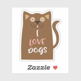 I Love Dogs Cute Cartoon Sticker